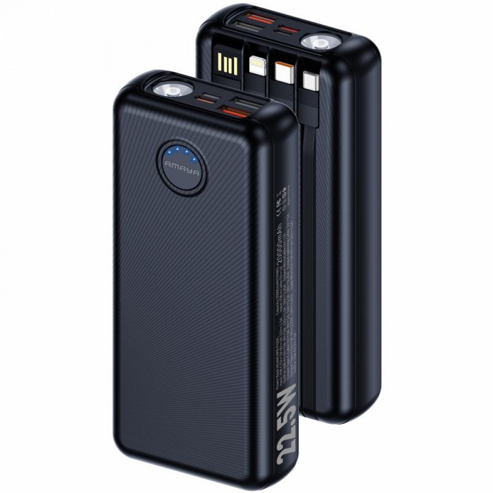 Портативное ЗУ Power Bank Amaya F239L 22.5W flashlight with cable 20000 mAh