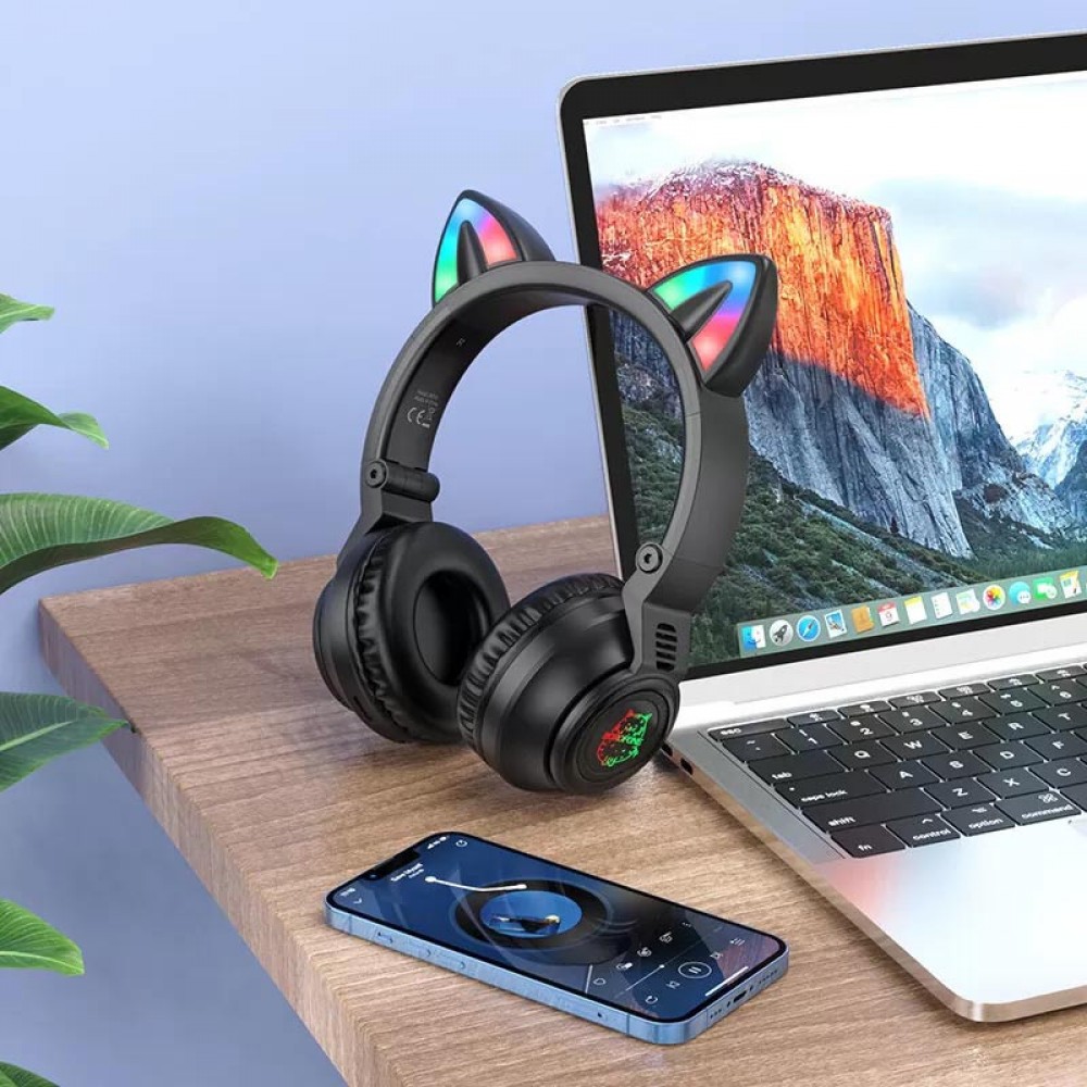 Накладные беспроводные наушники BOROFONE BO18 Cat ear Накладные беспроводные наушники BOROFONE BO18 Cat ear