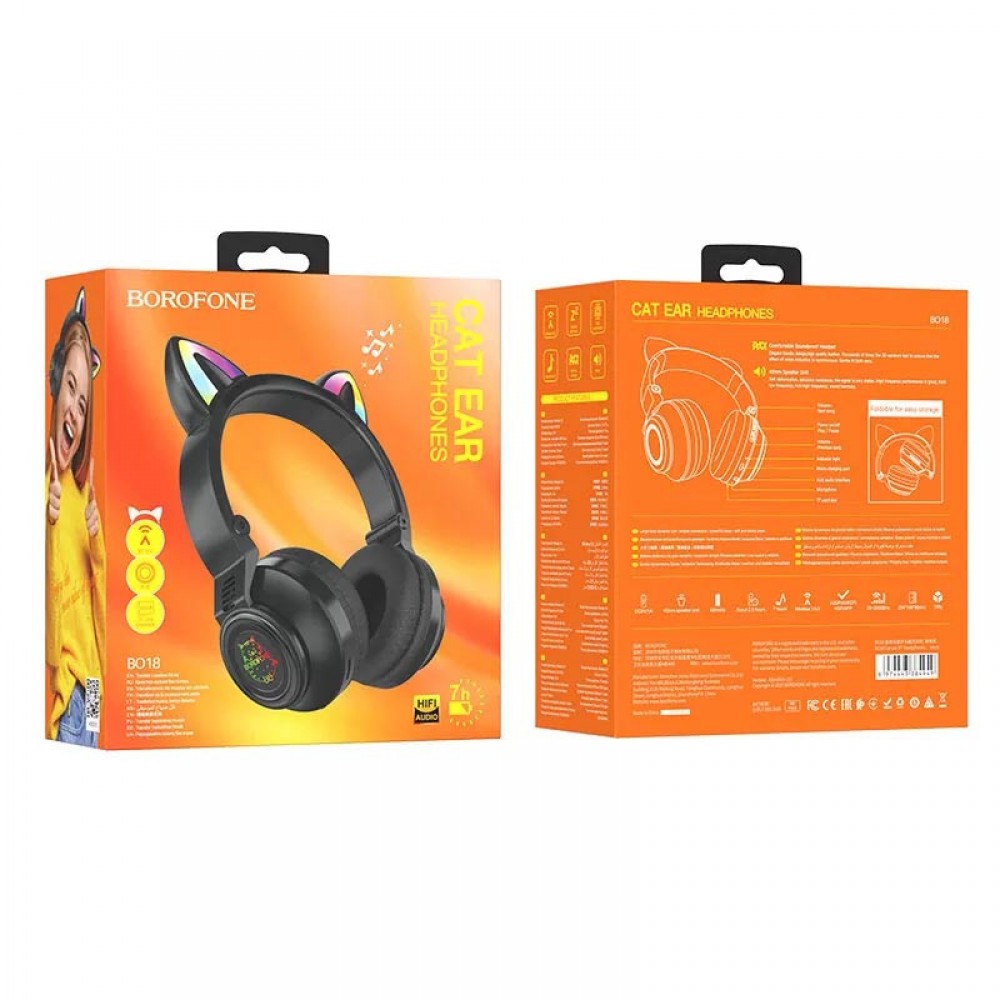 Накладные беспроводные наушники BOROFONE BO18 Cat ear Накладные беспроводные наушники BOROFONE BO18 Cat ear