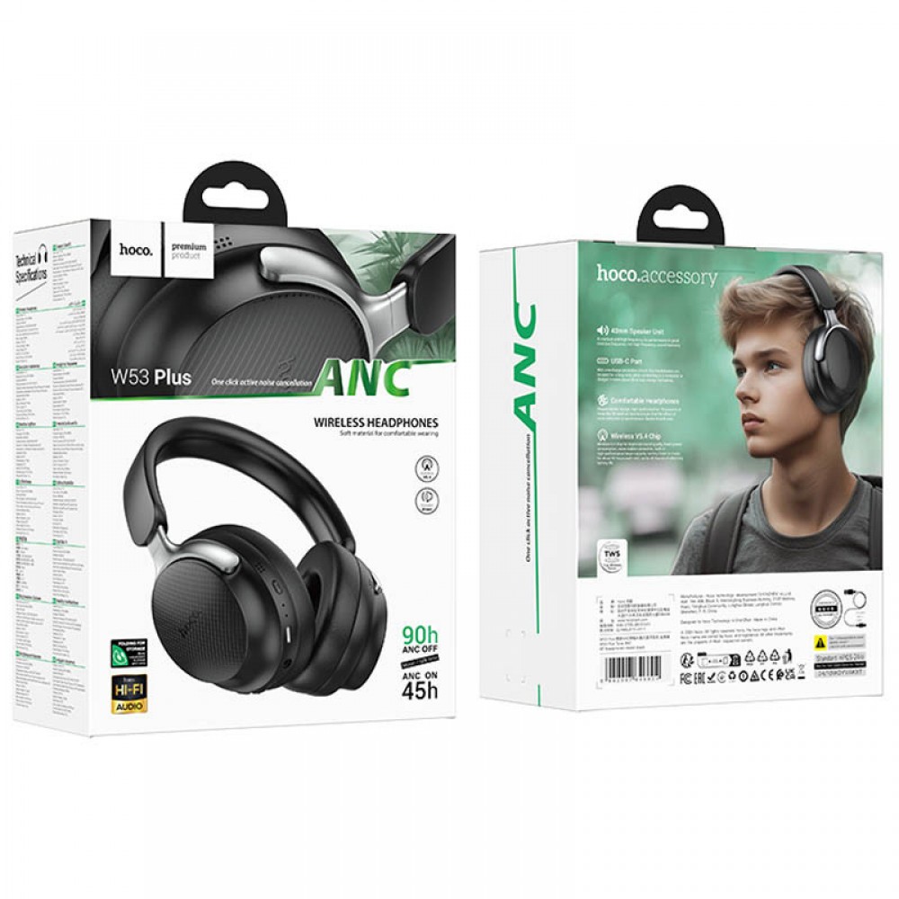 Накладні бездротові навушники Hoco W53 Plus Tone ANC Накладні бездротові навушники Hoco W53 Plus Tone ANC