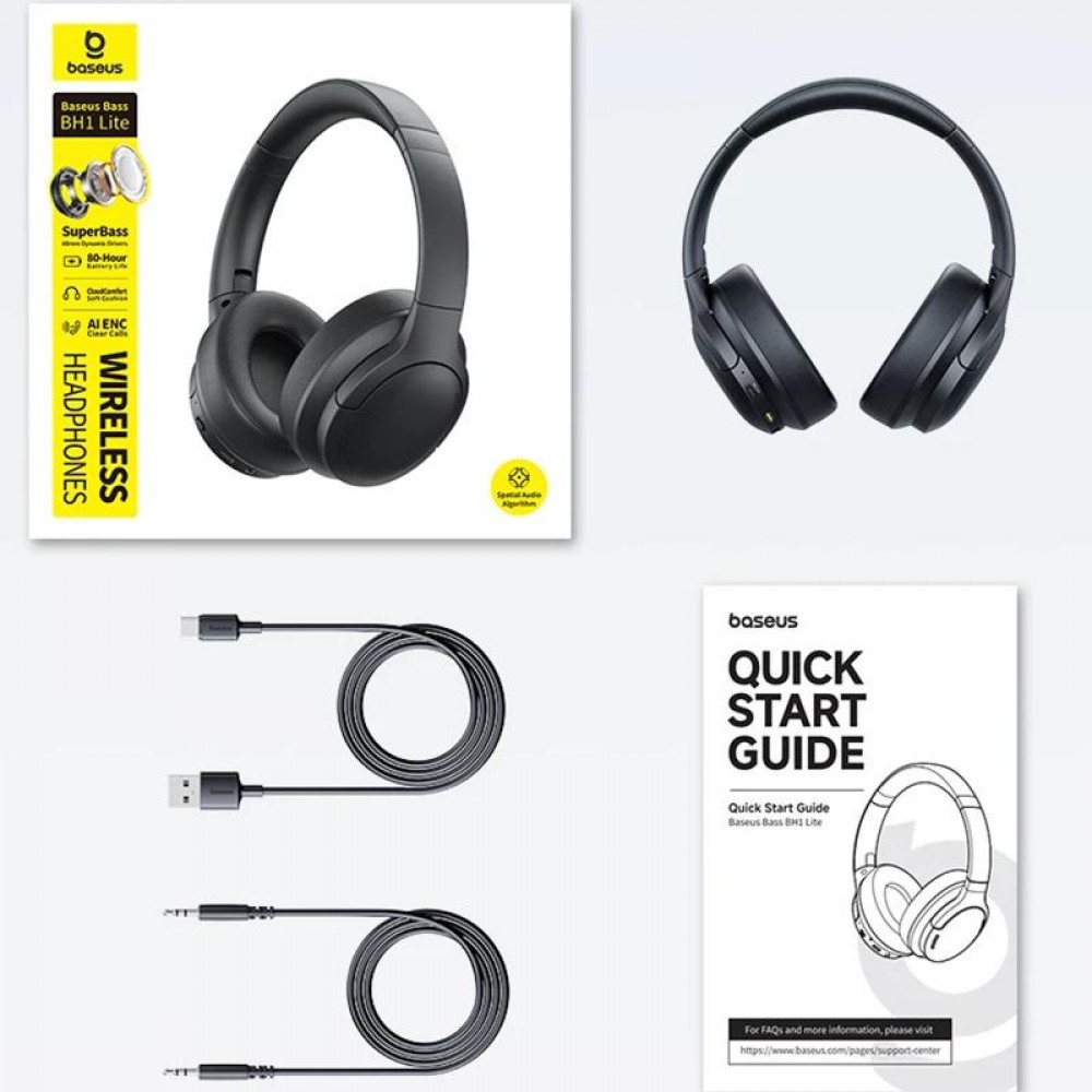 Накладные беспроводные наушники Baseus Bass BH1 Lite AI ENC (A0203C)