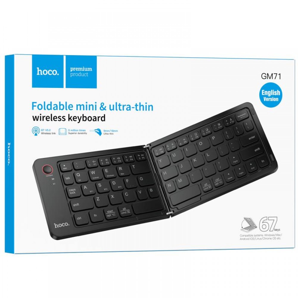 Клавиатура беспроводная складная Hoco GM71 Proficient mini 2.4G