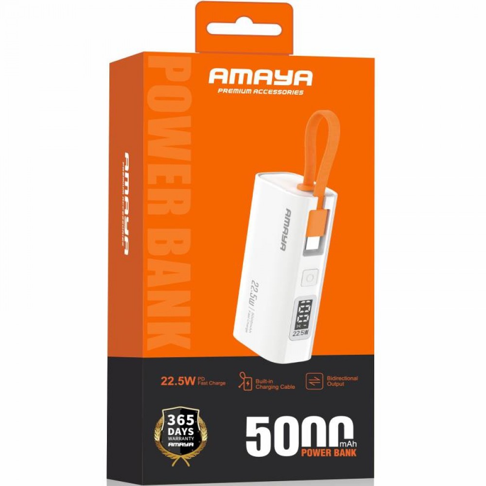 Портативное ЗУ Power Bank Amaya FD39 22.5W with display and cable 5000 mAh