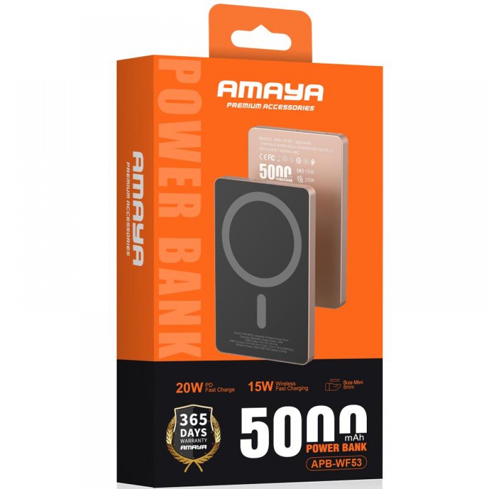 Портативное ЗУ Power Bank Amaya APB-WF53 15W с БЗУ 5000 mAh