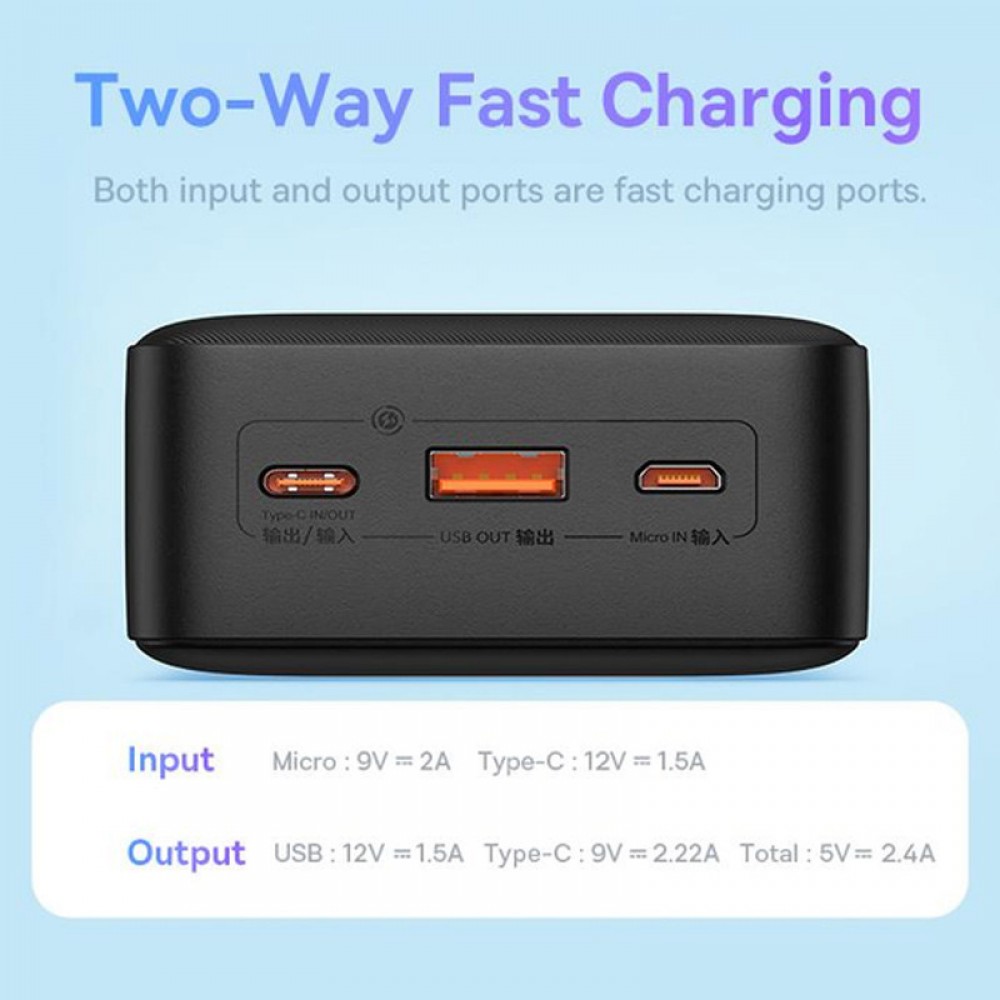 Портативний ЗП Baseus Airpow 20W 30000mAh (PPQD09010) Портативний ЗП Baseus Airpow 20W 30000mAh (PPQD09010)