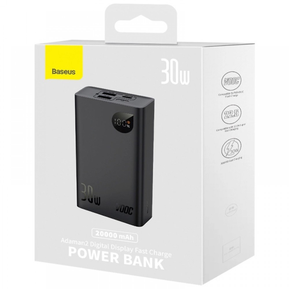 Портативний ЗП Power Bank Baseus Adaman2 Digital Display 30W VOOС OS 20000 mAh (PPAD050101)