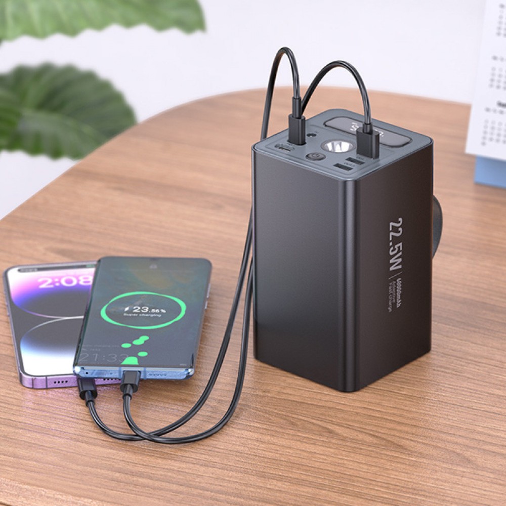 Портативное ЗУ Power Bank Hoco J138 22.5W+PD20W+DC12V 60000 mAh Портативное ЗУ Power Bank Hoco J138 22.5W+PD20W+DC12V 60000 mAh