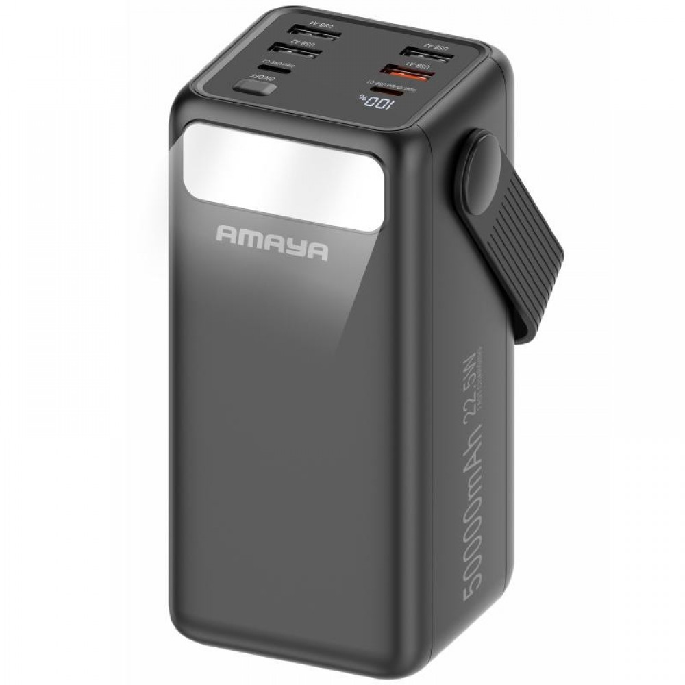 Портативное ЗУ Power Bank Amaya APB-50 22.5W flashlight with cable 50000 mAh