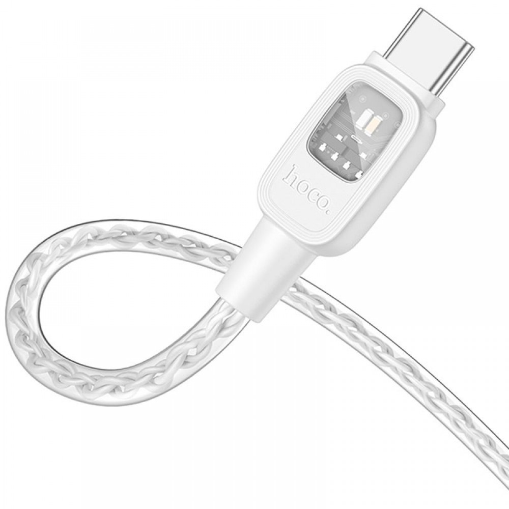 Дата кабель Hoco U124 Stone silicone power-off 60W Type-C to Type-C (1.2m)