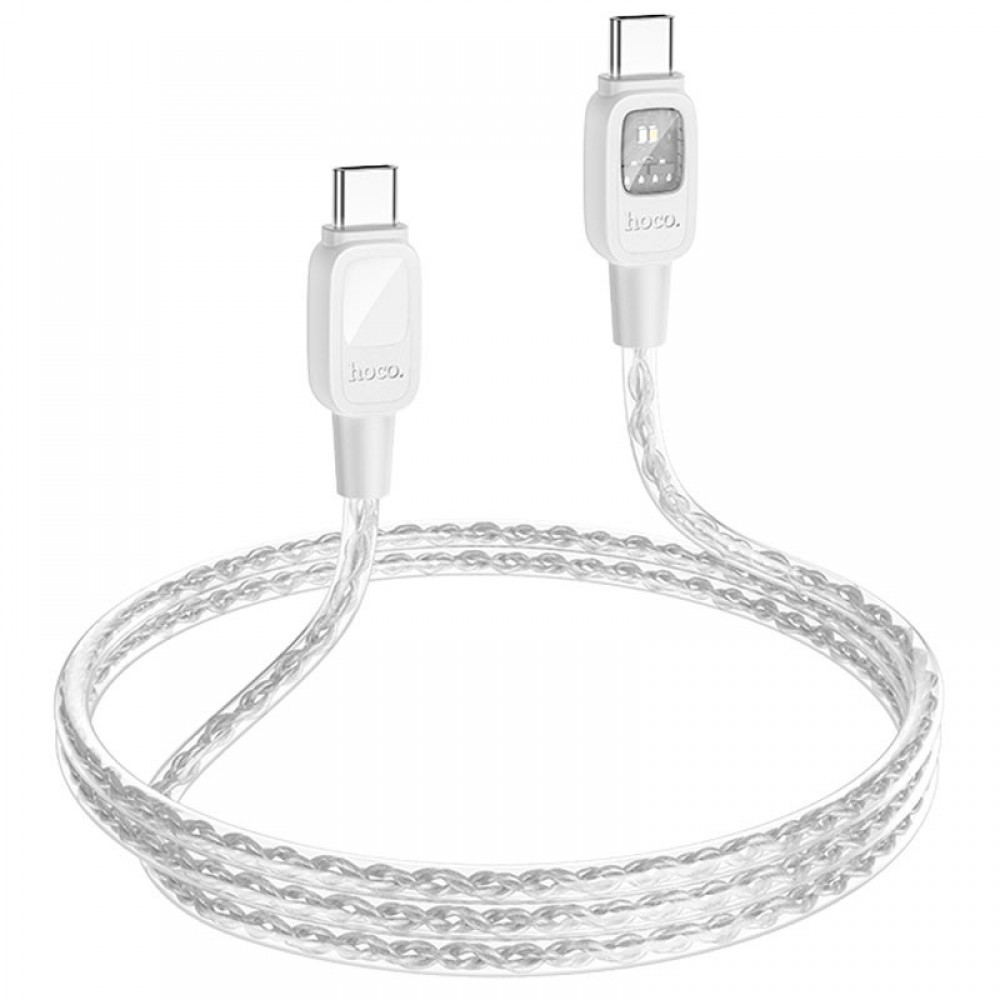 Дата кабель Hoco U124 Stone silicone power-off 60W Type-C to Type-C (1.2m)