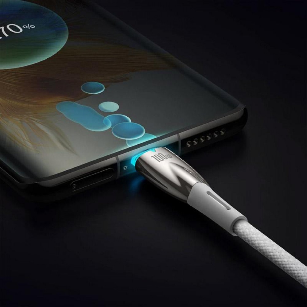 Дата кабель Baseus Glimmer Series Fast Charging Type-C to Type-C 100W 1m (CADH00070)