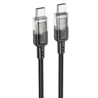 Дата кабель Hoco U129 Spirit Transparent Type-C to Type-C 60W (1.2m)