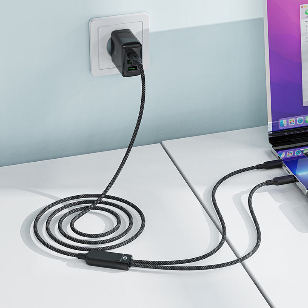 Дата кабель Acefast C5-11 USB-C to 2xUSB-C 100W (1.2m)