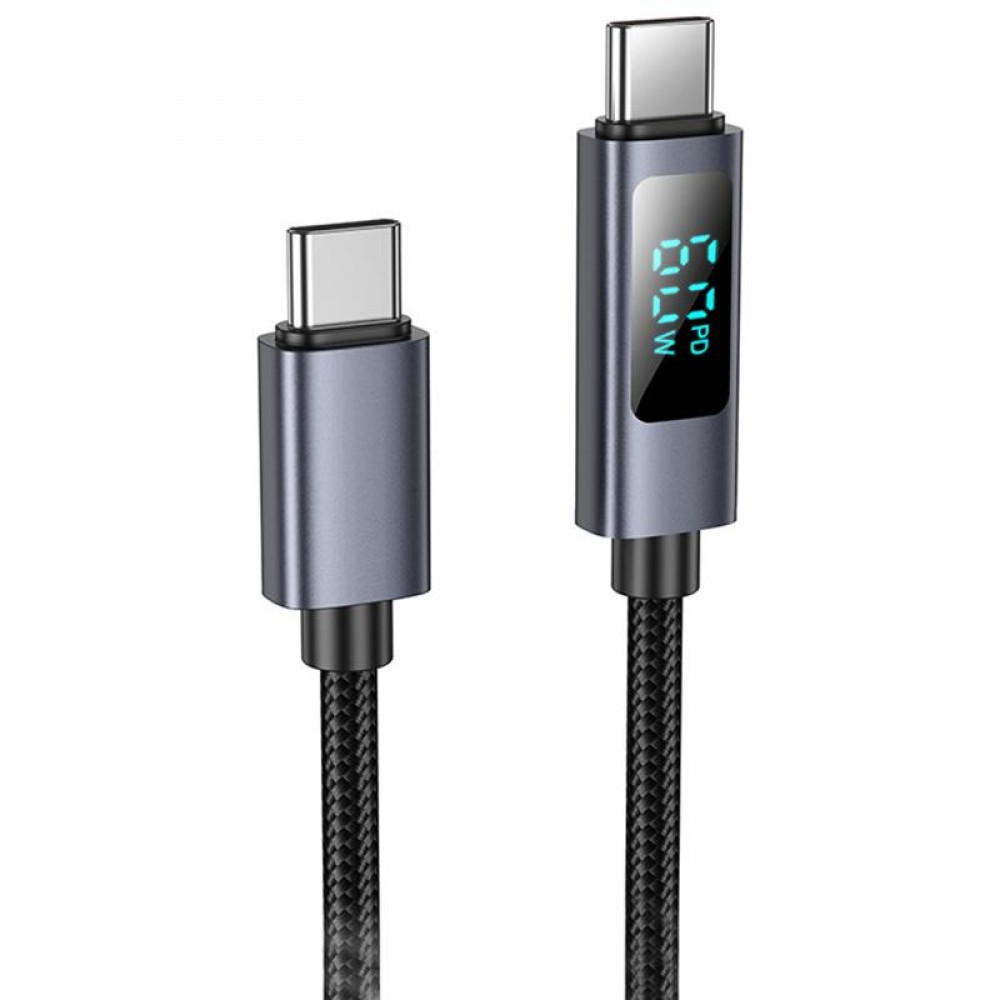 Дата кабель Hoco X112 Favor with display Type-C to Type-C 60W (1m) Дата кабель Hoco X112 Favor with display Type-C to Type-C 60W (1m)