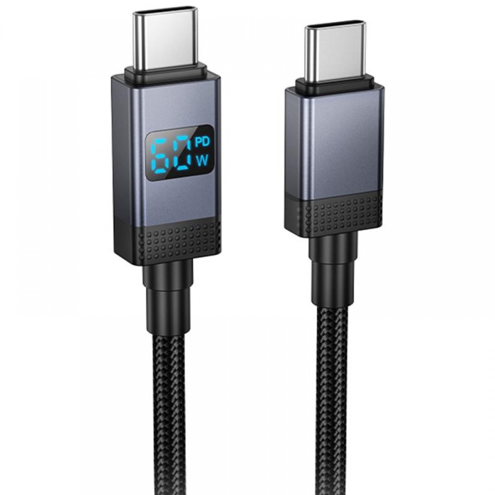 Дата кабель Hoco X118 Generous with display Type-C to Type-C 60W (1m) Дата кабель Hoco X118 Generous with display Type-C to Type-C 60W (1m)