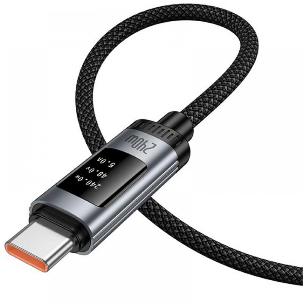 Дата кабель Hoco U148 Lord with display Type-C to Type-C 240W (1.2m)
