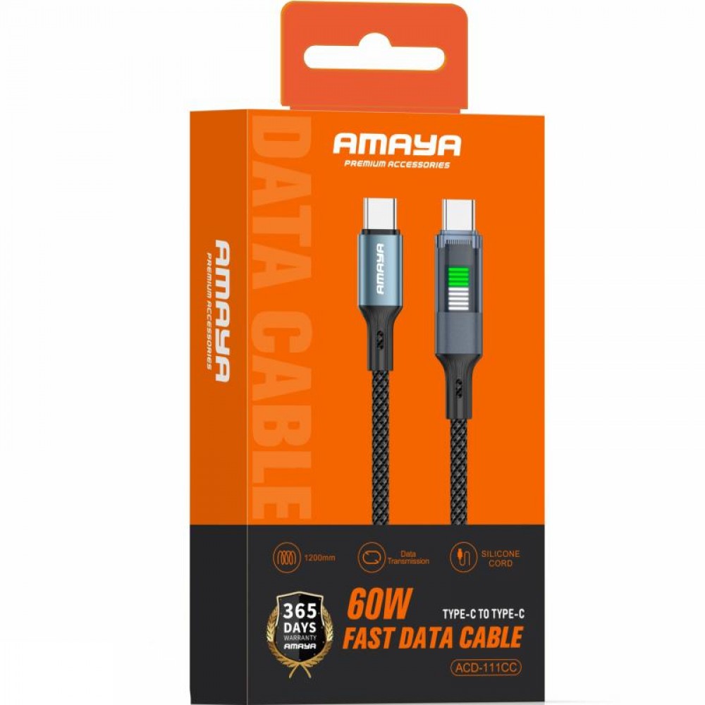 Дата кабель Amaya 111CC Type-C to Type-C 60W (1.2m)