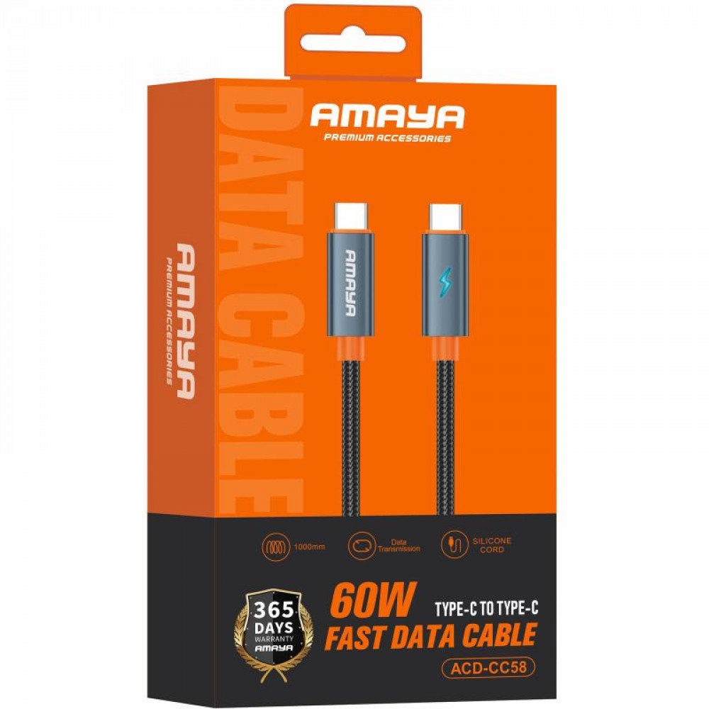Дата кабель Amaya CC58 Type-C to Type-C 60W (1m)