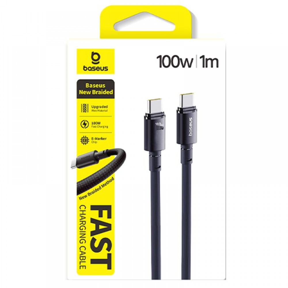 Дата кабель Baseus New Braided Type-C to Type-C 100W (1m) (E0426)