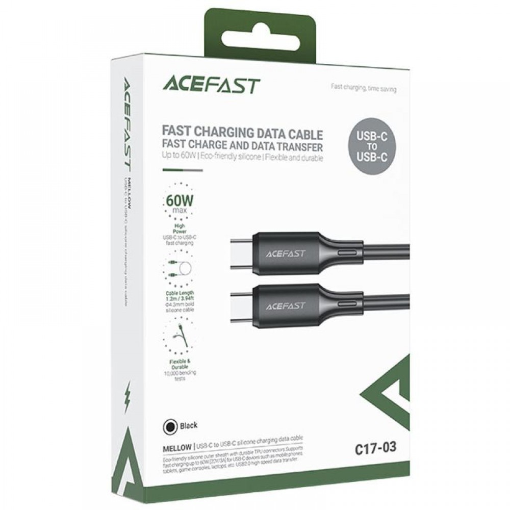 Дата кабель Acefast C17-03 Type-C to Type-C 60W (1.2m)