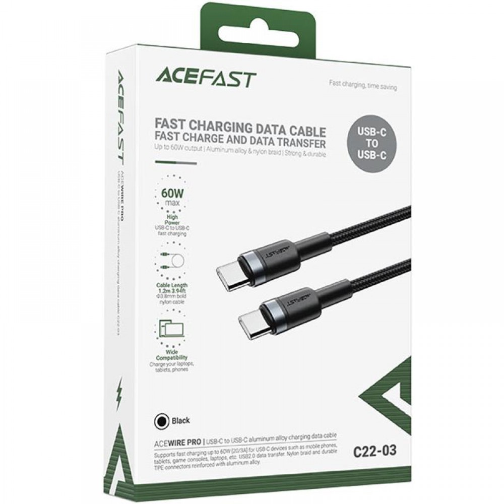Дата кабель Acefast C22-03 Type-C to Type-C 60W (1.2m)
