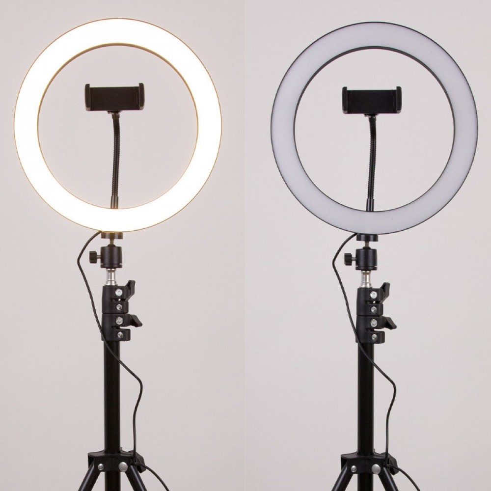 Кільцева світлодіодна LED лампа Flat Ring 10" + tripod 2.1m