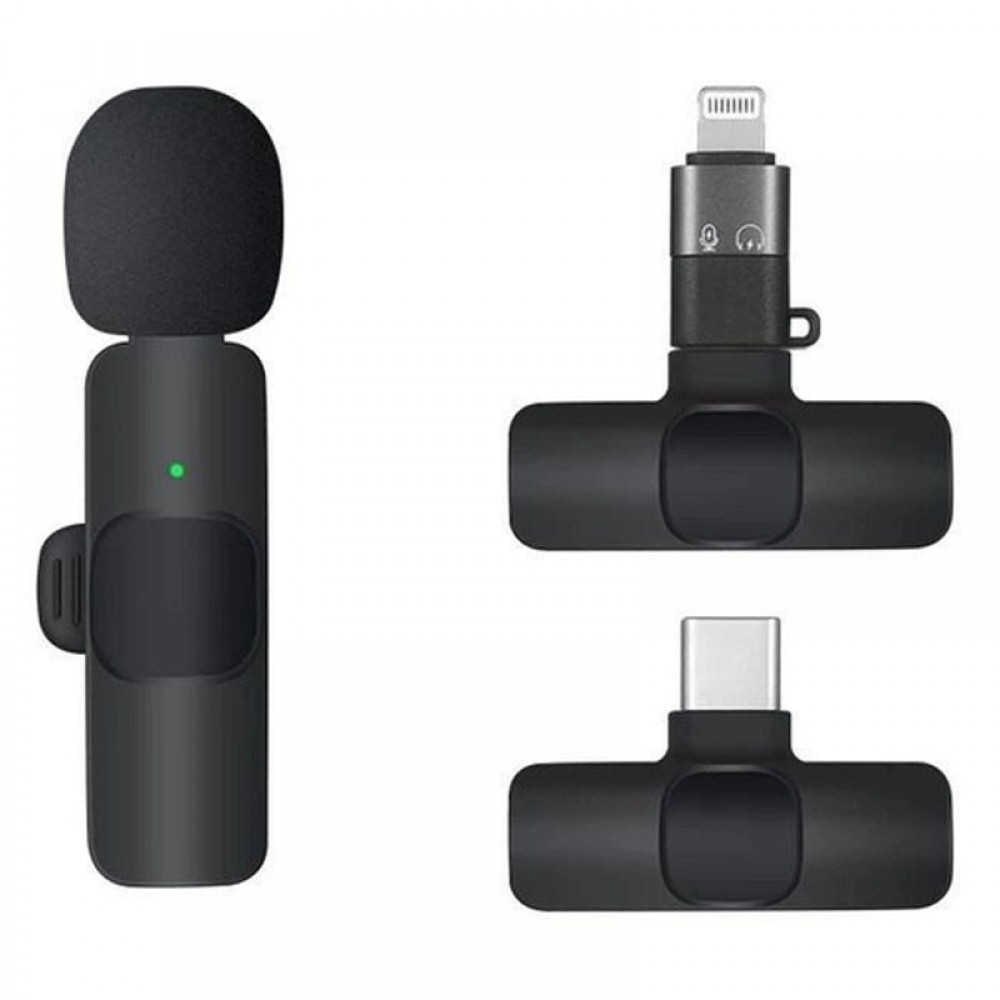 Петличный беспроводной микрофон Borofone BFK12 Trophy lavalier Lightning/Type-C Петличный беспроводной микрофон Borofone BFK12 Trophy lavalier Lightning/Type-C