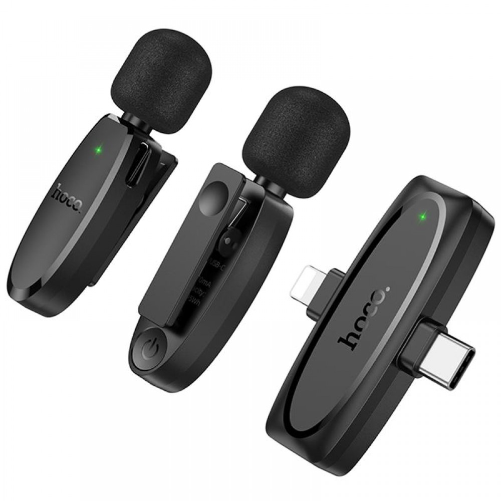 Петличний бездротовий мікрофон Hoco L15 Dual-mic clip-on wireless digital (Lightning/Type-C)