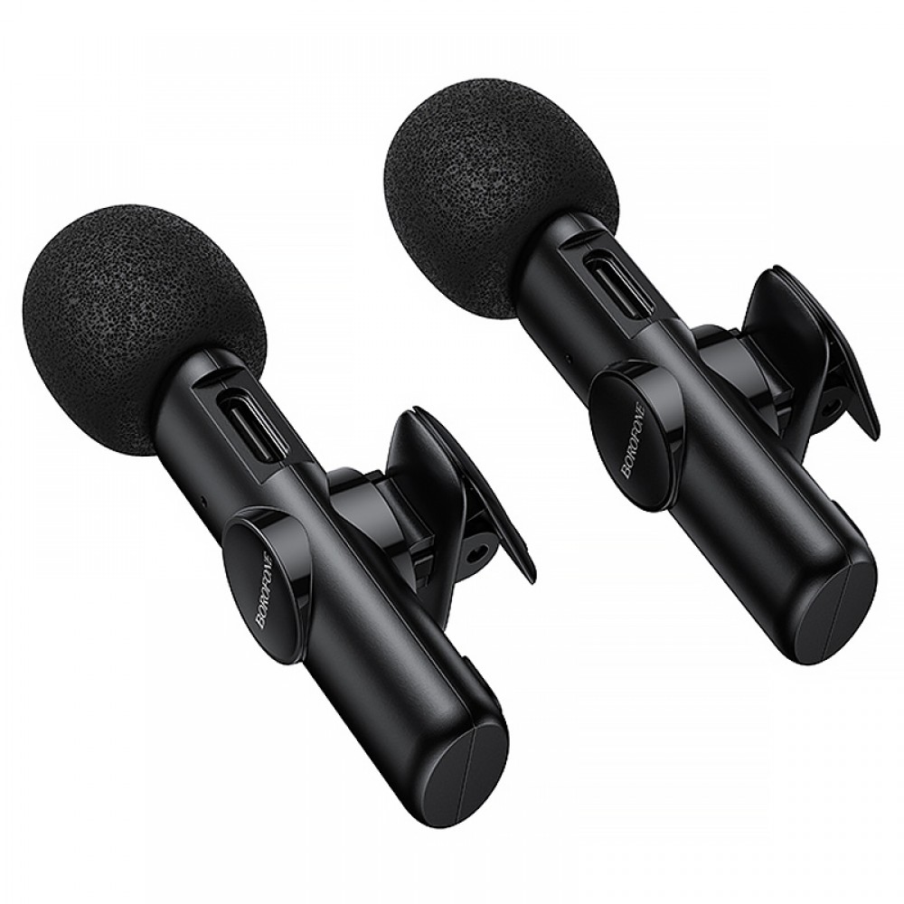 Петличный беспроводной микрофон Borofone BFK16A Winner dual-mic Type-C