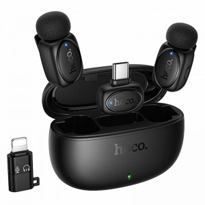 Петличний бездротовий мікрофон Hoco L19 Graceful dual-mic 2in1 (Lightning/Type-C)