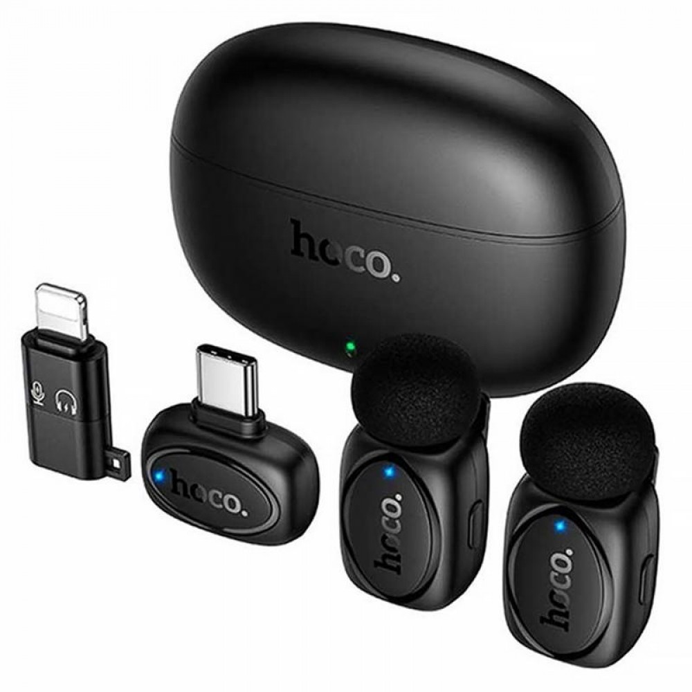 Петличний бездротовий мікрофон Hoco L19 Graceful dual-mic 2in1 (Lightning/Type-C)