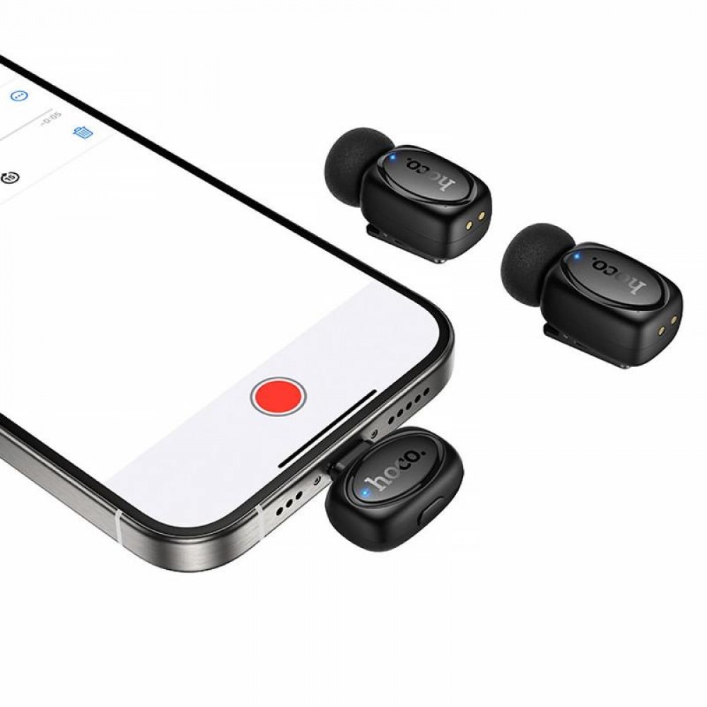 Петличний бездротовий мікрофон Hoco L19 Graceful dual-mic 2in1 (Lightning/Type-C)