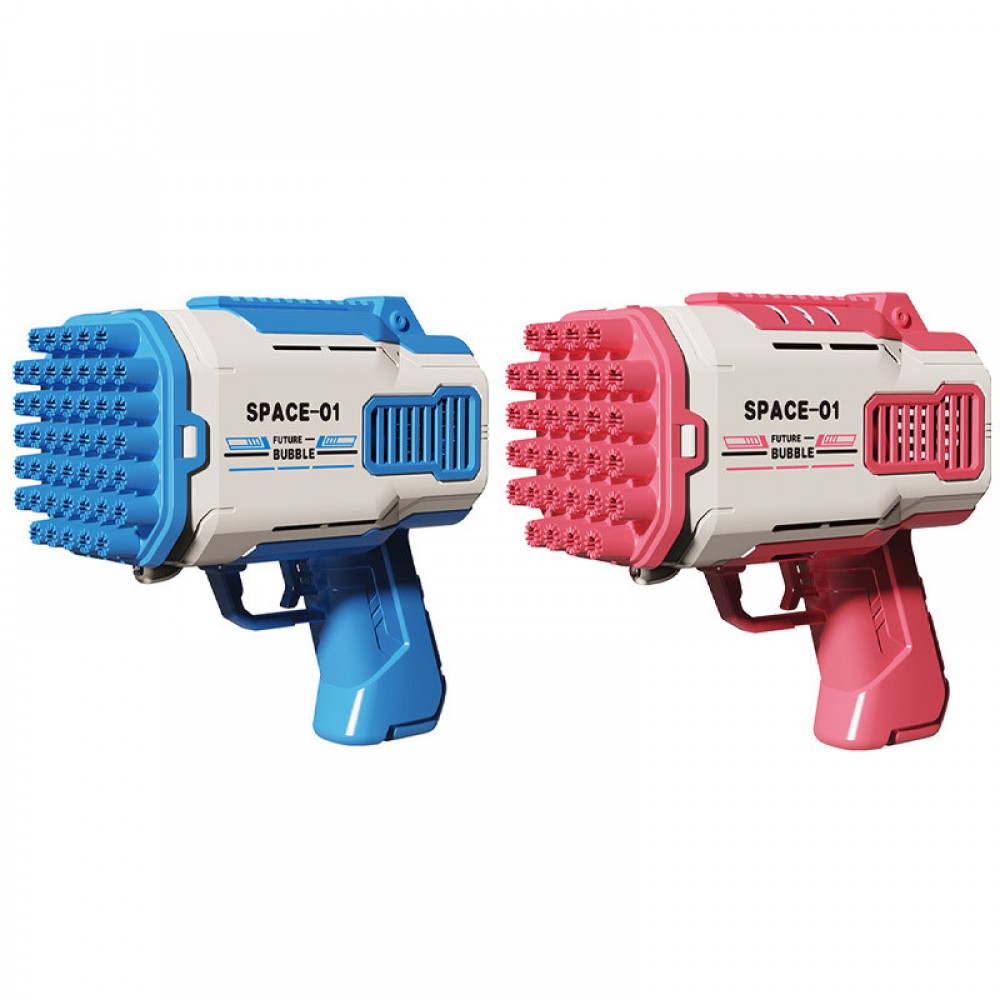 Пистолет для мыльных пузырей Bubble Gun 698-20 с насадками на 32/45 отверстий 50ml