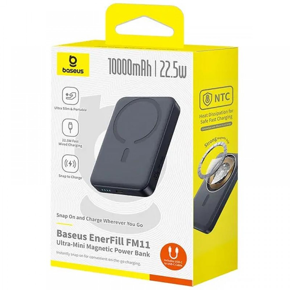 Портативний ЗП Power Bank Baseus EnerFill FM11 Ultra-Mini 22.5W з БЗП 10000mAh (P1008210E123) Портативний ЗП Power Bank Baseus EnerFill FM11 Ultra-Mini 22.5W з БЗП 10000mAh (P1008210E123)