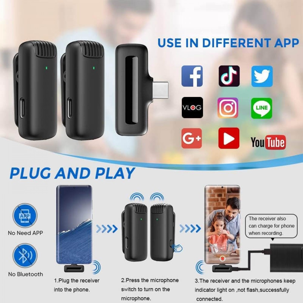 Микрофон петличный для телефона J13 Bluetooth 3in1 USB-C