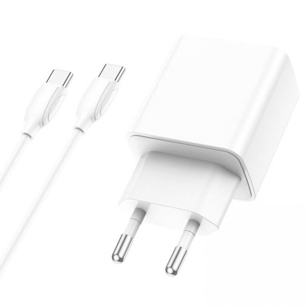 МЗП Borofone BA67A PD20W+QC3.0 (1USB-A/1C) + кабель Type-C to Type-C МЗП Borofone BA67A PD20W+QC3.0 (1USB-A/1C) + кабель Type-C to Type-C
