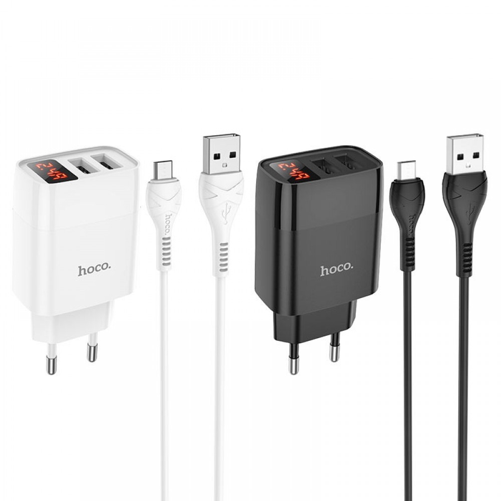 СЗУ Hoco C86A Balance 2.4A (2USB-A) + кабель USB to MicroUSB