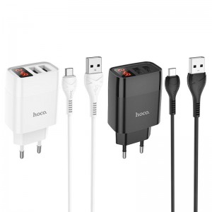 СЗУ Hoco C86A Balance 2.4A (2USB-A) + кабель USB to MicroUSB