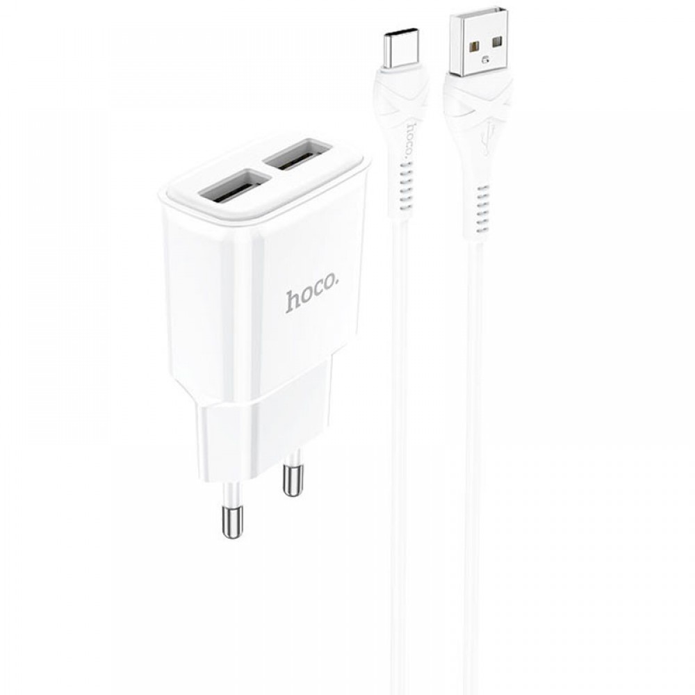 СЗУ Hoco C88A Star round 2.4A (2USB-A) + кабель USB to Type-C СЗУ Hoco C88A Star round 2.4A (2USB-A) + кабель USB to Type-C