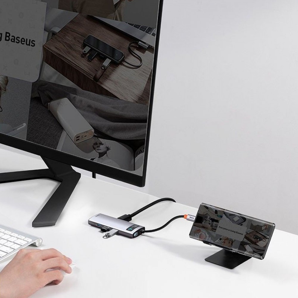 Перехідник HUB Baseus Metal Gleam Series 7-in-1 Multifunctional (WKWG020113)