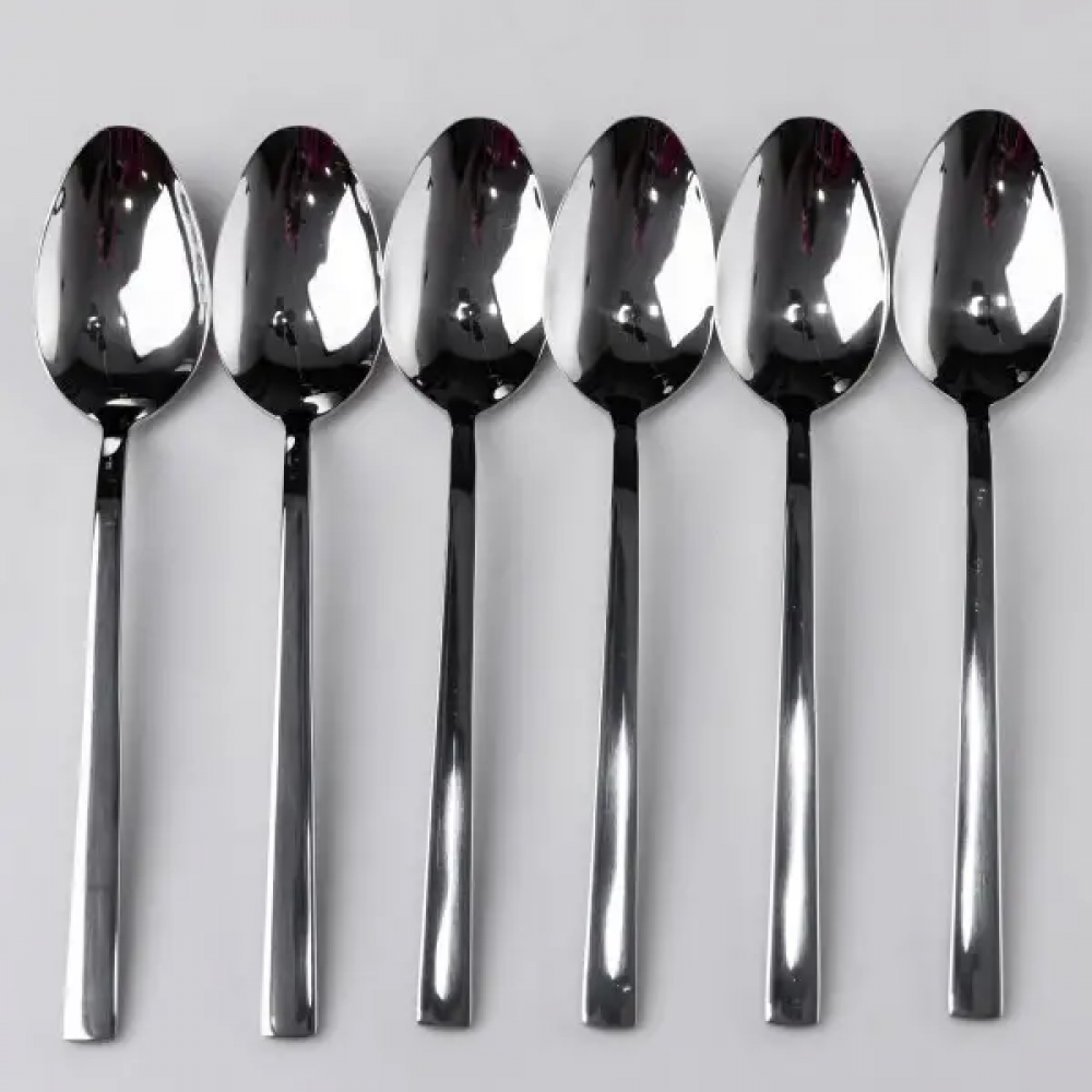 Набор столовых ложек 6 штук из нержавеющей стали серебристый ложки столовые приборы для сервировки стола нержавеющая сталь HP-16978-16