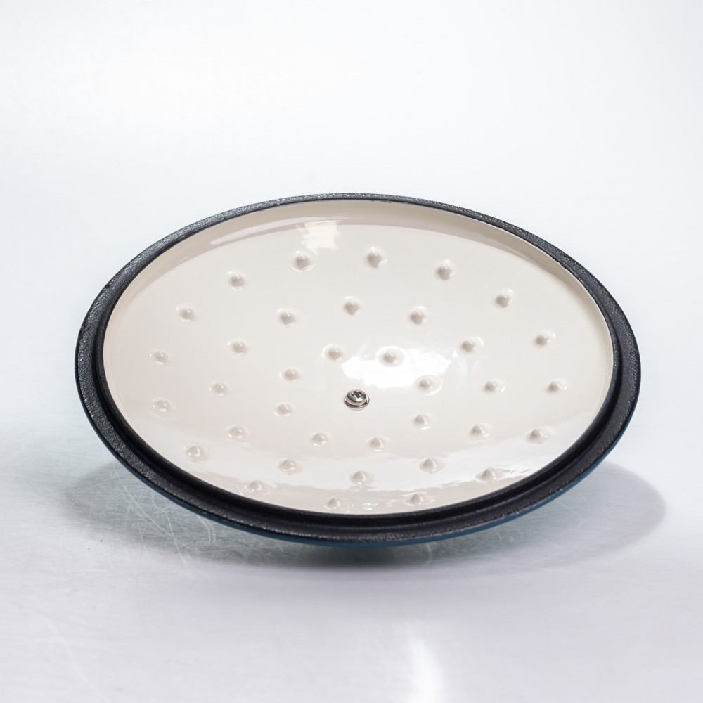 Кастрюля чугунная 2.5 л эмалированная с крышкой посуда для тушения запекания томления кухонная Синяя HP-1-14-BLUE