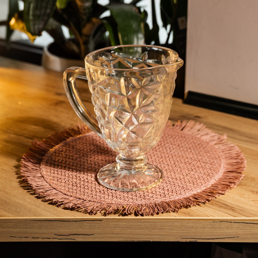 Кувшин стеклянный для компота 1.2 л прозрачный ребристый фигурный графин для лимонада мохито сангрии напитков HP-19-163