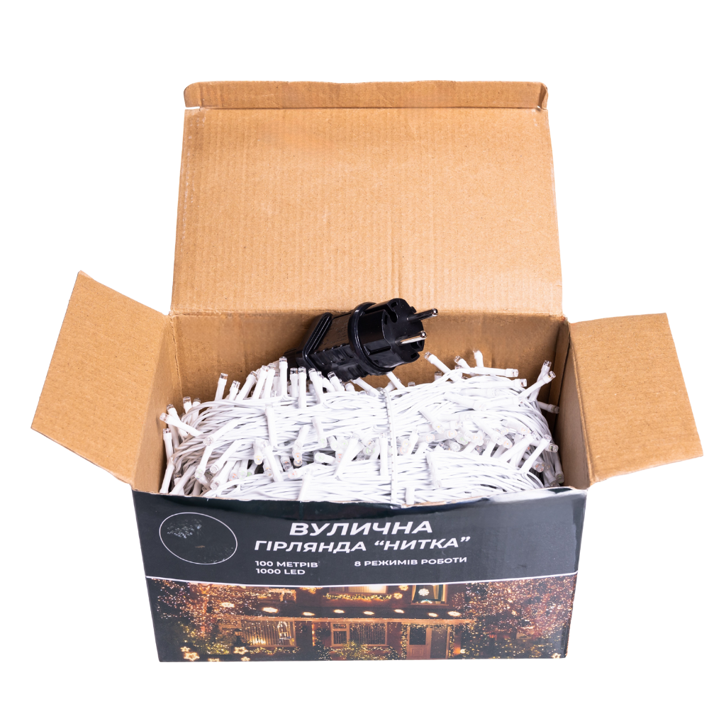 Гірлянда Різдвяна фея вулична 100 м 1000 LED білий провід Мультиколір CF1000L100MWML