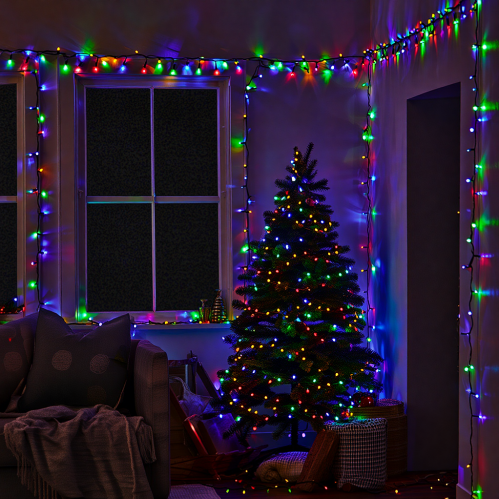 Гирлянда Рождественская фея уличная 50 (м) 500 LED черный провод Мультиколор CF500L50MBML