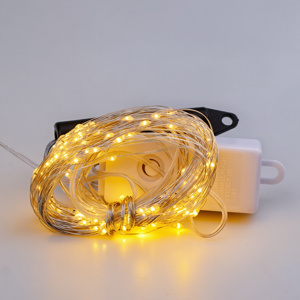 Гірлянда Кінський хвіст 3 м 20 ліній на 600 led лампочок на мідному дроті від мережі Жовта 1733015Y