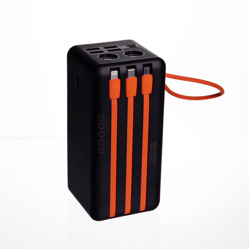 Повербанк зі швидким заряджанням та 3 шнурами 50000 mAh портативний зарядний пристрій powerbank заряджання для телефона HP-N57