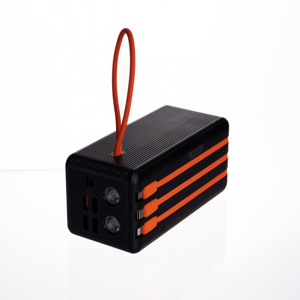 Повербанк зі швидким заряджанням та 3 шнурами 50000 mAh портативний зарядний пристрій powerbank заряджання для телефона HP-N57