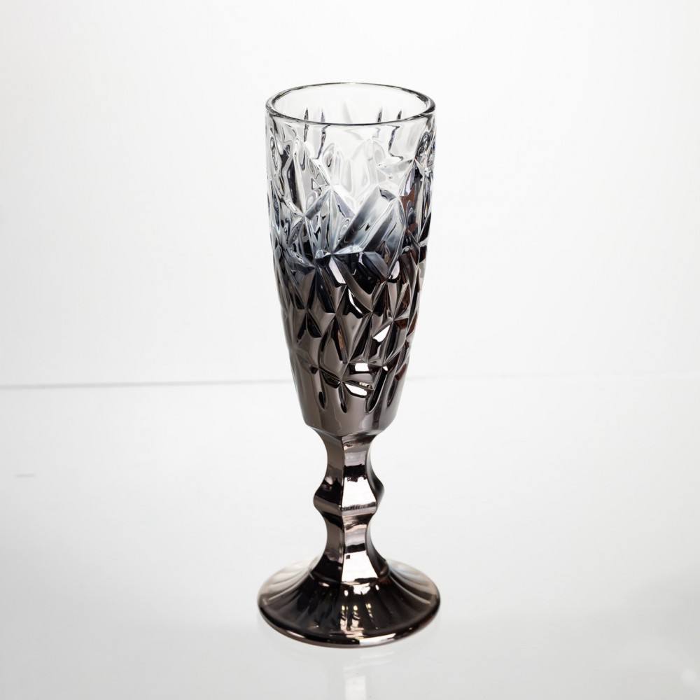 Набор бокалов для шампанского 6 штук 160 мл подарочные бокалы для шампанского на ножке фужеры для игристых вин Серый HP-19-180