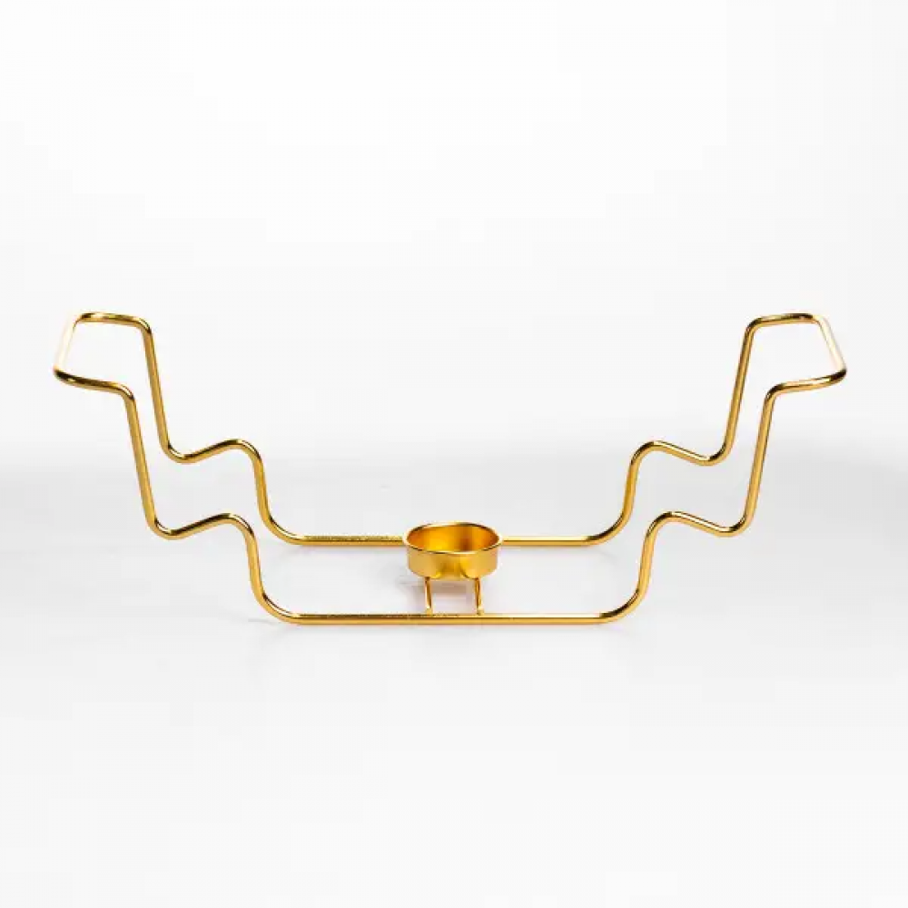 Мармитница фарфоровая 1.5 л на золотистой подставке с подогревом 35.5х19х15.5 см ML-860-13